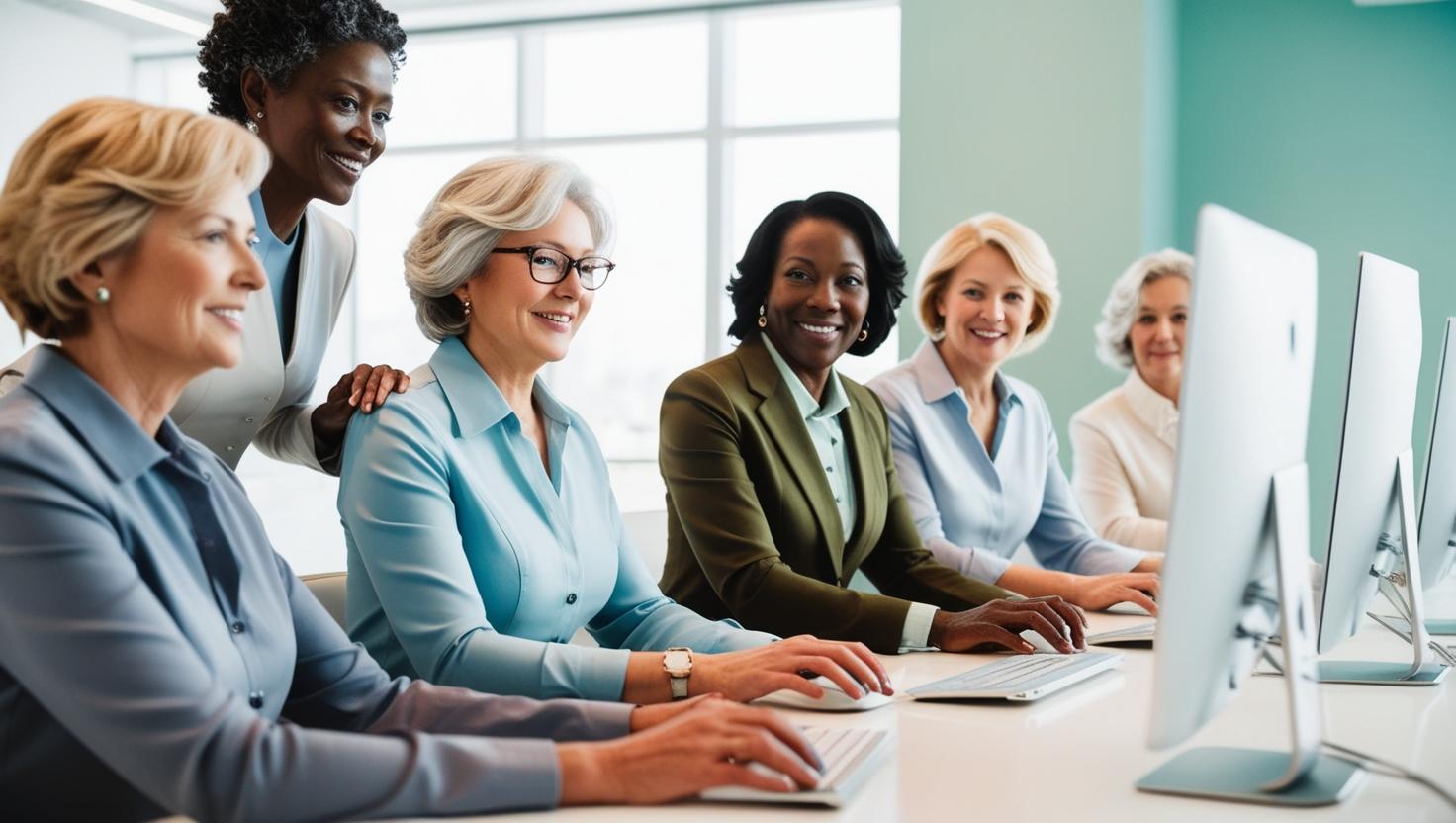 Women working at computers